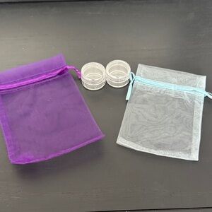 Purple and Blue Organza Gift Bags with Containers